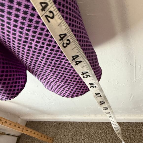 Vintage Jonathan Martin Purple‎ Geometric Midi Dress Long Sleeve 80s M - Picture 9 of 9